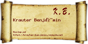 Krauter Benjámin névjegykártya